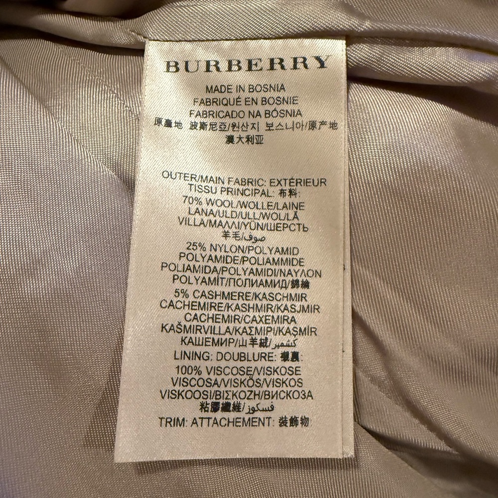 Burberry Taupe Trench Coat Classic Double Breasted Design - Picture 8 of 9